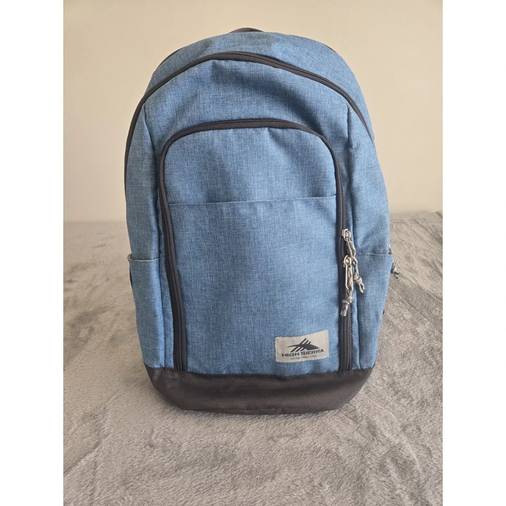 New Without Tags High Sierra Blue Backpack 3 Compartments 2 Side Water Holders